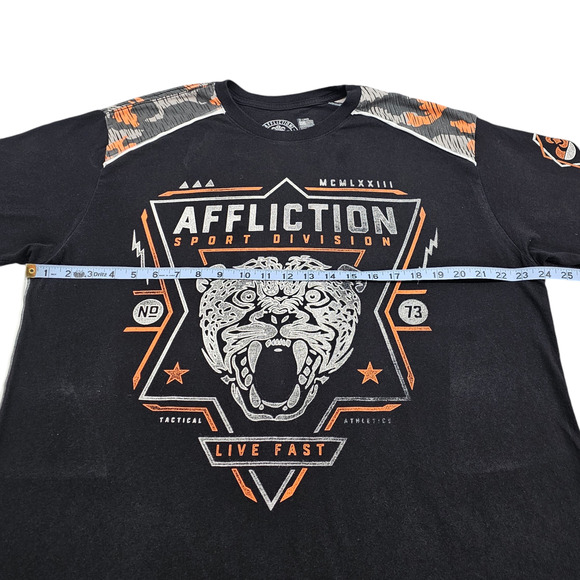 Affliction Shirt Men's XXL Short Sleeve Black Tactical Sport Camo Graphic Tee - Picture 10 of 12